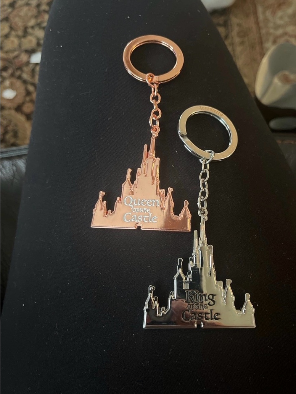 Disney Castle Keychain Set - Rose Gold & Silver